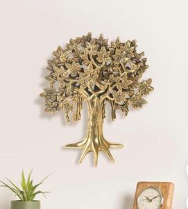 Modern Brass Tree Wall <b>Art</b> Decor Handmade Metal Foliage Design Gold Finish Boho Style Home Decoration Medium Size - Product Image 1