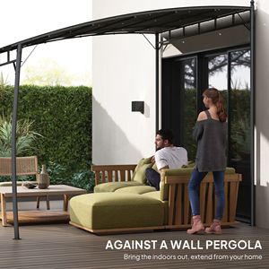 Pergola Gazebo da Giardino 3x3m con Telaio in Metallo Grigio per Ville e Cortili - Product Image 4