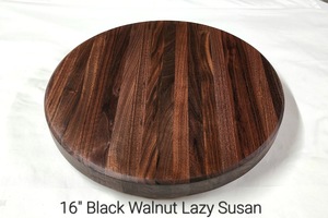 Wood Double Tier <b>Rotating</b> Tray Smooth-Spin Lazy Susan for Tabletop Spice Serving - Product Image 2