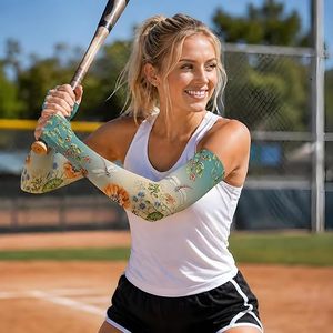 New Yellow Black Dripping Print Cycling Arm Sleeves Anti-Uv Unisex Adult Compression Cover BNSB SPORTS Customized Arm Sleeves - Product Image 2