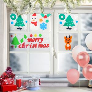 Christmas Window <b>Stickers</b> 12 <b>Sheets</b> with Winter Designs Gel Cling Santa Claus Snowman Snowflakes Reindeer - Product Image 3