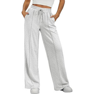 Pantalon de survêtement évasé pour femmes grandes tailles, prix de gros, 100% coton, matière respirante et douce, vente en ligne, pantalon de survêtement évasé pour femmes - Product Image 1