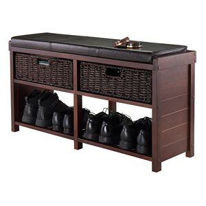 Panca cuscino Colin con cesti per scarpiere ingresso - Product Image 3