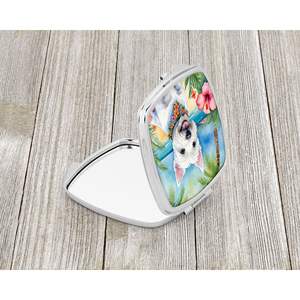 Espejo de maquillaje de viaje compacto Westie Luau para mujer, espejo decorativo de bolsillo de mano plegable, regalo para niñas - Product Image 2