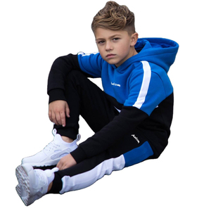 Ensemble de survêtement sportif 2 pièces unisexe pour garçons et enfants, hiver, écologique, respirant, délavé à l'acide, uni, 100% coton, streetwear décontracté - Product Image 4
