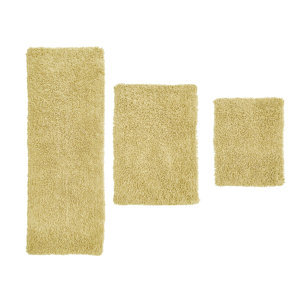 Customised Modern Handcrafted Modern Luxury Hearon Rectangle 100% Cotton Non-Slip 3 piece Bath Rug <b>Set</b> For Bath <b>Mats</b> - Product Image 3