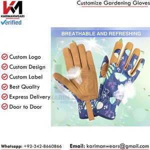Custom Logo Gardening Gloves Waterproof Fabric Fast Shipping OEM Heavy Duty Gardening Gloves Non <b>Slip</b> Palm Wholesale Price - Product Image 3