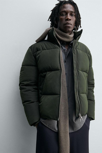 Veste matelassée unie à fermeture éclair sur le devant pour homme, idéale pour l'hiver, tenue décontractée quotidienne, durable, ensemble de vêtements d'extérieur - Product Image 5