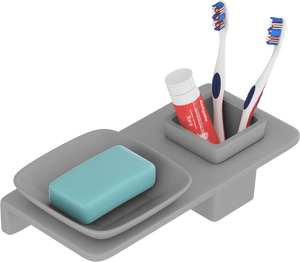 Moderno Porta Jabón de Baño, Plato Cuadrado Pequeño de Vidrio con Base Metálica, Soporte de Jabón Colgante de Pared para Organización del Baño - Product Image 2