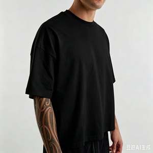 เสื้อยืดทรงบ็อกซี่คุณภาพสูง ตัดเย็บอย่างดี ทรงโอเวอร์ไซส์ ผ้าฝ้าย 260GSM ไหล่ตก แขนสั้น สไตล์สตรีทแวร์ เสื้อยืดเปล่าสำหรับผู้ชาย - Product Image 5