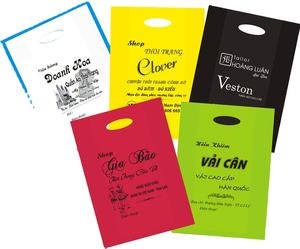 Sac d'emballage personnalisé avec logo imprimé, sac de shopping en plastique personnalisé, poignée découpée - Product Image 5