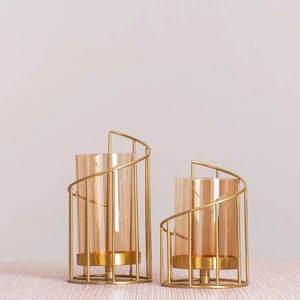 Eclipse <b>Candle</b> Holders Luxe Metal <b>Taper</b> Stand Set for Elegant Dining and Coffee Table Styling Use - Product Image 3
