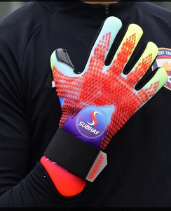 Professional High-Match Unisex Football Goalkeeper <b>Gloves</b> SUBHAY New Natural Latex Half Pipe Finger Reverse Bag Negative Cut - Product Image 4