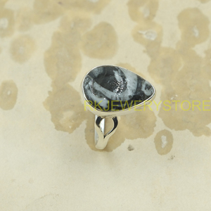 Natural Zebra Jasper Gemstone 925 Silver <b>Ring</b> Handmade Teardrop Cabochon Stone <b>Statement</b> <b>Ring</b> Vintage Boho Jewelry Women Gift - Product Image 6