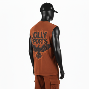 Camiseta sin mangas para hombre, de algodón grueso, con estampado personalizado, 100% algodón, corte holgado. - Product Image 5