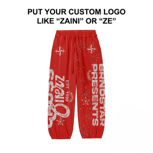 Pantalones Deportivos para Mujer, 320 GSM, Felpa de Algodón Premium, Rojos, con Estampado Personalizado, Serigrafía, Pedrería y Logotipo Bordado - Product Image 2