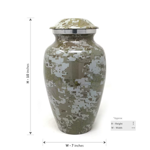 Urna Funeraria de Camuflaje Digital Personalizable para Adultos con Tapa Metálica y Acabado Mate - Product Image 3