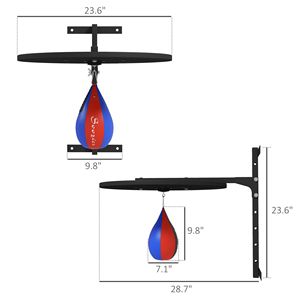 Plateforme murale pour sac de frappe avec kit d'entraînement réglable pour la boxe et l'entraînement avec balle de réflexe - Product Image 3