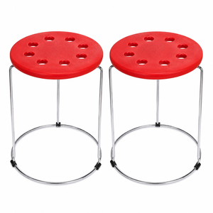Portable Round <b>Plastic</b> <b>Stool</b> with Stainless Steel Legs Lightweight Multipurpose Chair for Home and Outdoor Use - Product Image 1