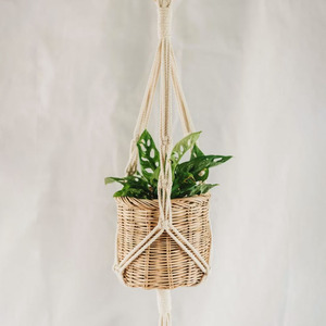 Latest trend hand-made rattan planter for decorations <b>cheap</b> cost woven plant hanging <b>basket</b> - Product Image 3