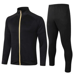 Survêtement homme color block, fermeture éclair intégrale, design sportif, séchage rapide, polyester, vêtement d'automne, coupe classique, poches latérales - Product Image 2