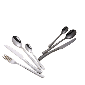 Ensemble de couverts de luxe en acier inoxydable style occidental, motif martelé, couteau à steak, fourchette et cuillère pour dîners en famille, offrant une utilisation durable - Product Image 6