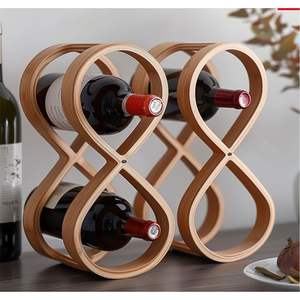 Moderno Estante de Vino Infinito de Madera para Encimera, Soporte Decorativo para Botellas de Vino, Exhibidor para Cocina, Hogar y Bar - Product Image 1