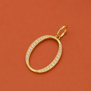 Pendentif lettre O en argent S925 avec moissanite et diamant rond pour homme et femme - Product Image 1