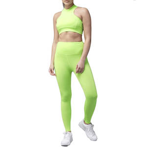 Conjunto de Yoga para Mujer, Diseño Moderno, Spandex/Poliéster, Transpirable, Ecológico, 2 Piezas, Diseño Sólido, Ropa de Gimnasio - Product Image 1