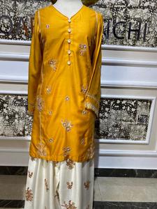 Kameez listo para usar de diseñador famoso con shalwar farshi de tela viscosa, trajes de estilo pakistaní para mujer - Product Image 2