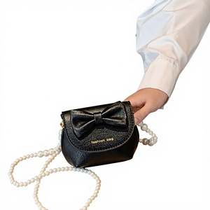 Bolsos de PU para Niñas, Lindos Bolsos de Mano Mini con Lazo y Perlas para Niñas - Product Image 2