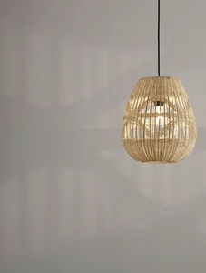 Lampe suspendue en bambou et rotin de qualité supérieure, luminaire tissé à la main pour la conception d'hôtels - Product Image 4
