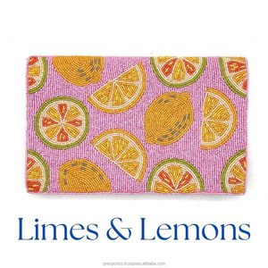 Bolso de Mano Tipo Clutch de Verano con Limones, Bordado a Mano con Cuentas, Bolso Portátil Personalizado para Fiestas Nocturnas, Bodas, Diseño de Moda de Lujo - Product Image 5