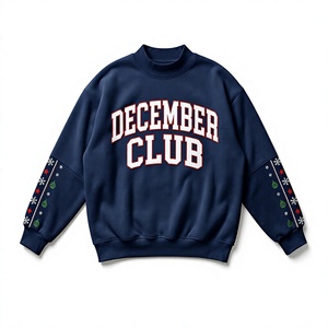 Sudadera personalizada de cuello alto con estampado navideño de campanas y medias, amarillo mostaza, de forro polar, para venta al por mayor - Product Image 5