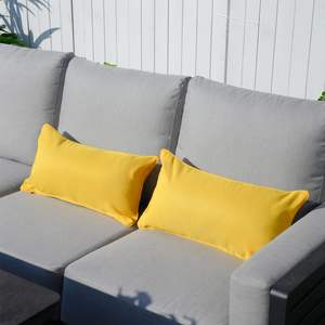 Juego de 2 Cojines Lumbares y de Asiento Amarillo Brillante de 11.81" X 21.65" X 6.1" Modelo D0100H50NET Hechos de Tela de Poliéster - Product Image 5