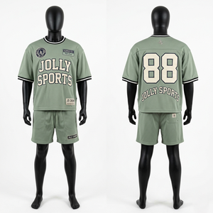 Mens <b>Athletic</b> Football Set Quick Dry Polyester Mesh Jersey Shorts Ribbed Neck Custom Printed Logo jersey short set for men's - Product Image 1