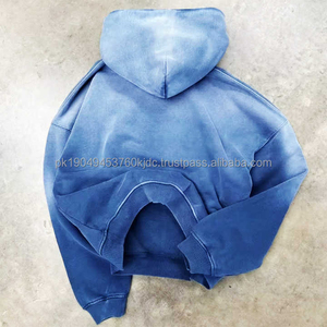 เสื้อฮู้ดดี้ผู้ชายทรงโอเวอร์ไซส์ ผ้าฝ้าย 100% หนานุ่ม ซักย้อมสีแบบวินเทจ ผ้าเฟรนช์เทอร์รี่ ลุคซีดจางแบบซันเฟด - Product Image 4