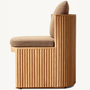 Armless <b>chair</b> furniture made of strong and durable teak <b>wood</b> for outdoor use with strong and aesthetic legs - Product Image 4