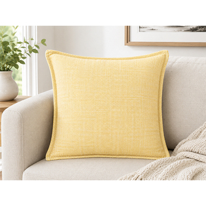 TNT Yarn Dyed Cushion Cover | Premium Solid Decorative Throw Pillow Cover with Contrast Piping for <b>Sofa</b>, <b>Bed</b> & Home Decor - Product Image 1