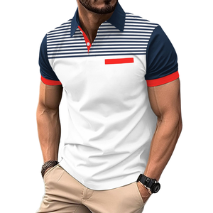 T-shirts décontractés à manches courtes pour hommes, avec broderie personnalisée du logo sur le devant, respirants, 100% coton, motif uni, tissu tricoté 180g - Product Image 4