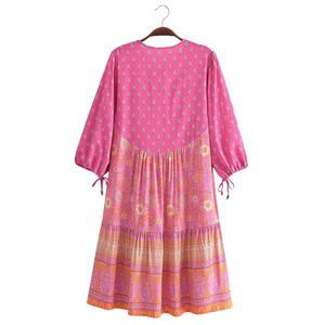 Vestido mini estampado para mujer, vestido de moda de manga larga - Product Image 3