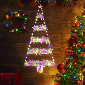 Luci di Natale LED Multicolore da 80 cm per Interni, a Batteria, Decorazioni da Appendere a Parete o Finestra per le Festività - Product Image 1