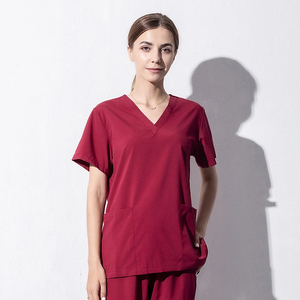 Uniformes Médicos Modernos y Elásticos al por Mayor, Uniformes de Enfermería de Manga Corta, Tejidos, Lavables, Suaves y de Alta Calidad, Unisex - Product Image 5
