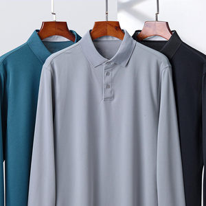 <b>Mens</b> <b>Long</b> <b>Sleeve</b> <b>Polo</b> <b>Shirt</b> Polyester Blend Performance Top Comfortable Breathable Athletic Wear For Active Lifestyle <b>polo</b> <b>Shirt</b> - Product Image 3
