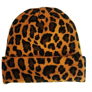 Gorro Unisex con Estampado de Leopardo, Jacquard, 100% Acrílico, Gorro Cálido de Invierno, Estilo Casual para Adultos - Product Image 6