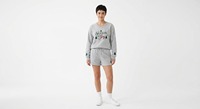 Ensemble sweat-shirt et short en polaire rose à col en V pour femme, motif Merry Everything, tenue de détente pour les fêtes