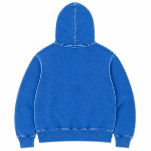 Sweat-shirt streetwear personnalisé en molleton de coton épais, coupe oversize, avec capuche intégrale zippée style cagoule, effet délavé à l'acide et logo - Product Image 2