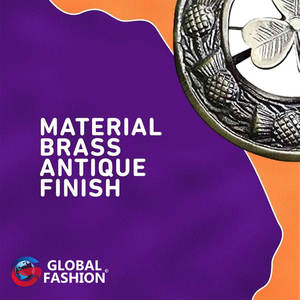 Broche écossaise Shamrock Kilt Fly Plaid entourée de motifs de girofles complexes, chromée argentée, 3 pouces, vente en gros - Product Image 5