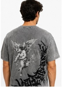 Camisetas Transpirables de Talla Grande para Hombre, Lavado Ácido, 100% Algodón, Personalizables, Ropa Casual, Servicio OEM, Ropa Lavada al Ácido al por Mayor, Personalizada - Product Image 2