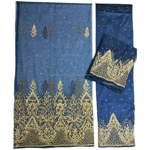 Último vestido de seda blanco hecho a mano con piedra dorada George obra maestra de diseño africano para ocasiones de boda de verano - Product Image 5